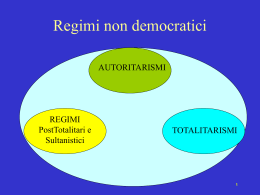 Regimi non democratici - Dipartimento di Scienze sociali e politiche