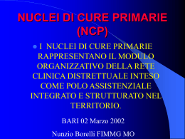 Nuclei di Cure Primarie (NCP)