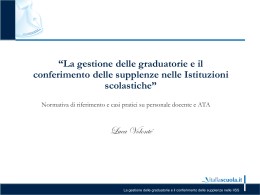 La gestione delle graduatorie e il conferimento delle supplenze