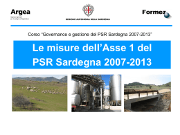 Le misure dell`Asse 1 del PSR Sardegna 2007-2013