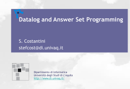 Datalog and Answer Set Programming