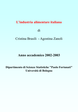 L`industria alimentare italiana - Dipartimento di Scienze Statistiche