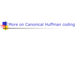 on Canonical Huffman coding