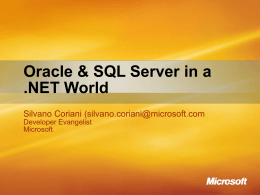 Oracle & SQL Server in a .NET World - Center