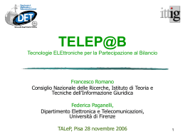 TELEP@B Tecnologie ELEttroniche per la Partecipazione al