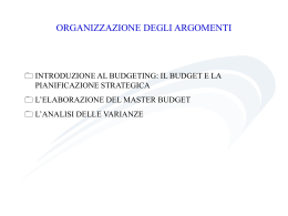 l`elaborazione del master budget