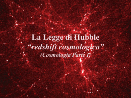 La Legge di Hubble: redshift cosmologico