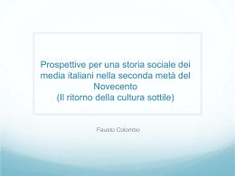 Prospettive per una storia sociale dei media italiani nella seconda