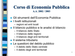 Corso di Economia Pubblica A.A. 2002 / 2003