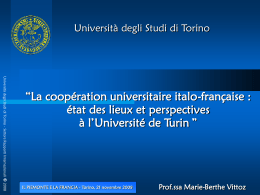 Universit&agrave; degli Studi di Torino Divisione Ricerca e Relazioni