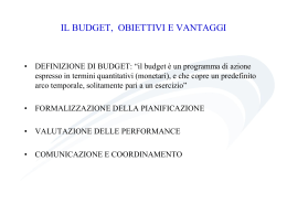 IL PROCESSO DI BUDGETING