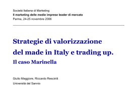 Strategie di valorizzazione del made in Italy e trading up. Il caso