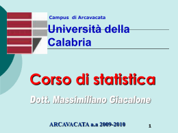 STATISTICA II PARTE - Dipartimento di Scienze Politiche e Sociali
