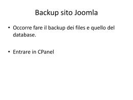 Backup sito Joomla
