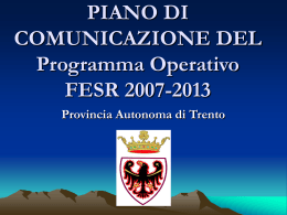 PIANO DI COMUNICAZIONE DEL Programma Operativo FESR