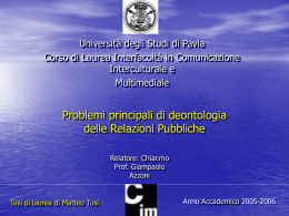 TOSI - Cim - Università degli studi di Pavia