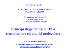 Il DNA: il materiale genetico