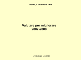 Bilancio Corsi 2007/2008 ( Prof. Domenico Decimo)