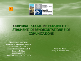 La responsabilit&agrave; sociale e il bilancio sociale