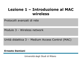 Introduzione al MAC wireless