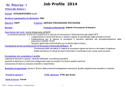 job profile SPP 2014 - Tecniche della prevenzione nell`ambiente