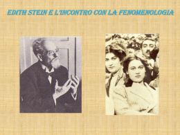 Edith Stein e l`incontro con la fenomenologia
