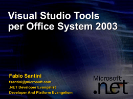 Visual Studio Tools per Office System 2003