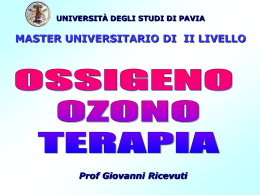 ossigeno – ozono terapia - COR - Università degli studi di Pavia