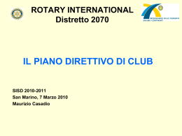 Il piano direttivo di club - Rotary International