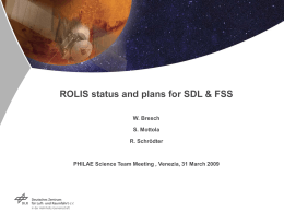 ROLIS/CIVA imaging during SDL & FSS