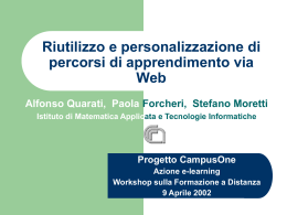 Lucidi - Azione E-Learning Progetto CampusOne