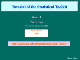 Tutorial of the Statistical Toolkit