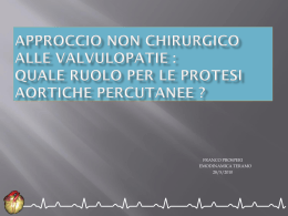 LA STENOSI AORTICA DEGENERATIVA DELL` ANZIANO