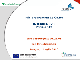 Slide di Lara Facca - Fondi Europei 2007-2013