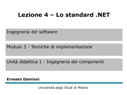 Lo standard .NET - Università degli Studi di Milano