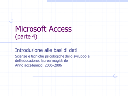 Filtri, ordinamento dei dati