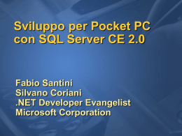 Sviluppo per Pocket PC con SQL Server CE 2.0