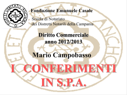 Oltre l`obbligo dei conferimenti - Scuola di Notariato della Campania