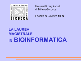 Diapositiva 1 - DISCo - Università degli Studi di Milano