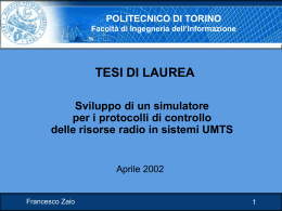 Sviluppo del simulatore UMTS e valutazione delle prestazioni