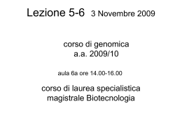 Lez_5-6_Genom_Biotec - Università degli Studi di Roma Tor