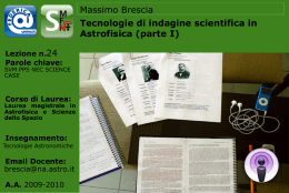Tecnologie di indagine scientifica in Astrofisica