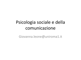 Psicologia sociale della comunicazione