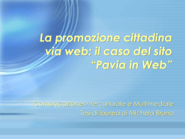 La promozione cittadina via web: il caso del sito “Pavia in Web”