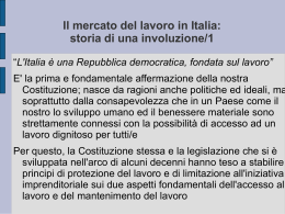 Il mercato del lavoro in Italia