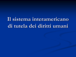Il sistema interamericano di tutela dei diritti umano