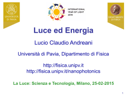 Luce ed Energia - Dipartimento di Fisica