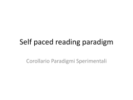 Self paced reading paradigm