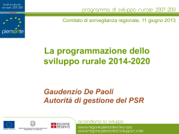 I lavori preparatori per il PSR 2014-2020