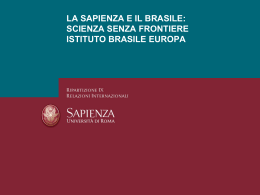 Scienza sena frontiere - Istituto Brasile Europa